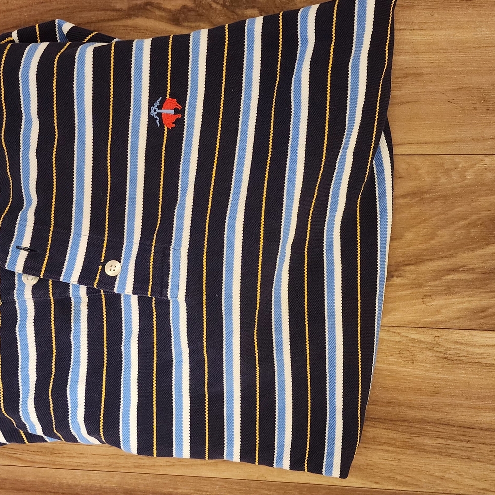 Nautical Striped Men's Swim Shorts - Blue and Yellow